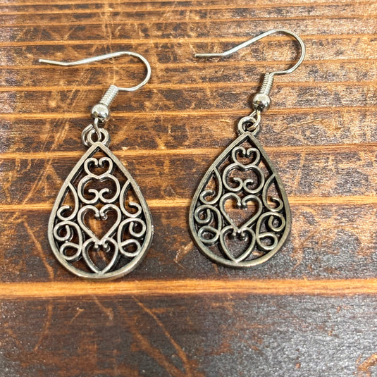 TMER66 - Hollow Waterdrop Heart Earrings