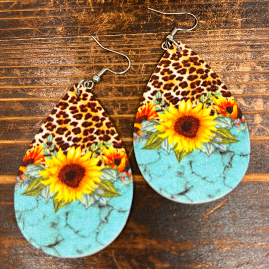 TMER99 - Western PU Leather Drop Earrings