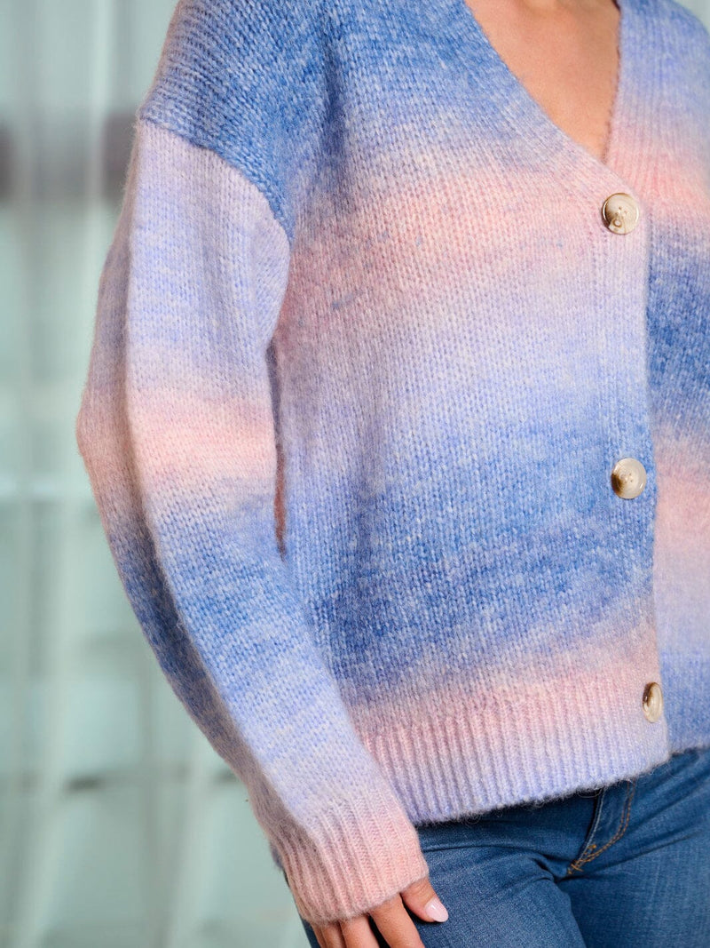 Load image into Gallery viewer, WFT 21 - WOMEN&#39;S LONG SLEEVE BUTTON UP COLORBLOCK SWEATER CARDIGAN
