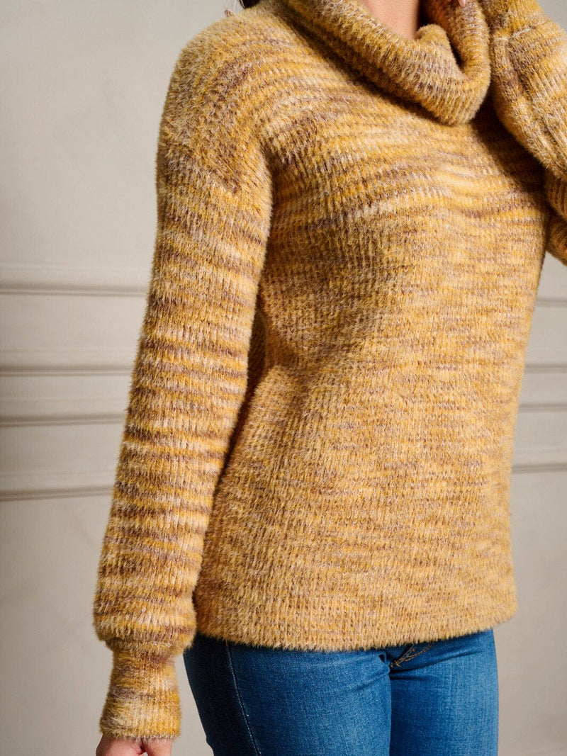Load image into Gallery viewer, WFT 1 - Women&#39;s Long Sleeve Mustard Pullover Turtleneck Sweater
