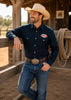 MF-26803 - Navy Blue Men's Western Snap Shirt with Stretch