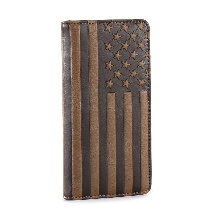 MW-615BR - Patriotic Collection Men's Bifold Long PU Leather Wallet