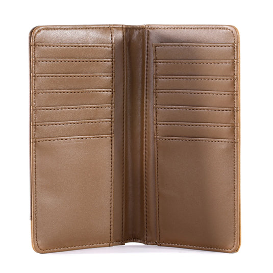 MW-611TN - Embossed Floral Men's Bifold Long PU Leather Wallet