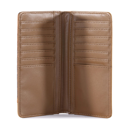 MW-613BR - Embossed Floral Men's Bifold Long PU Leather Wallet