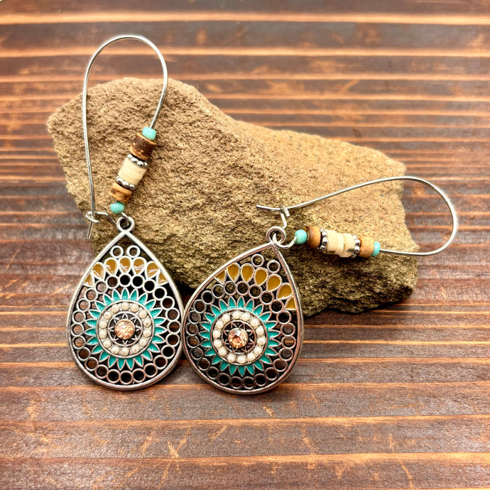 NIHER12 - Water Drop Multi Color Earrings