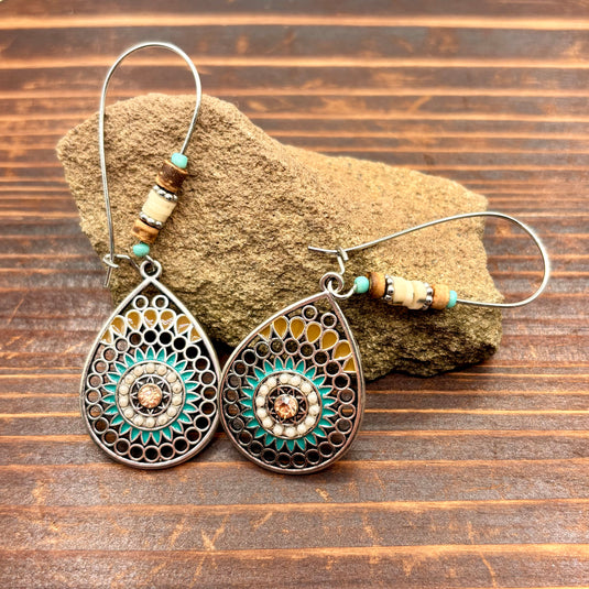 NIHER12 - Water Drop Multi Color Earrings