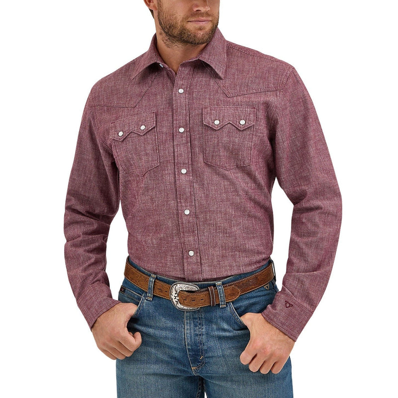 Load image into Gallery viewer, 112369520 - Wrangler Men's Cody Johnson Burgundy Western Snap
