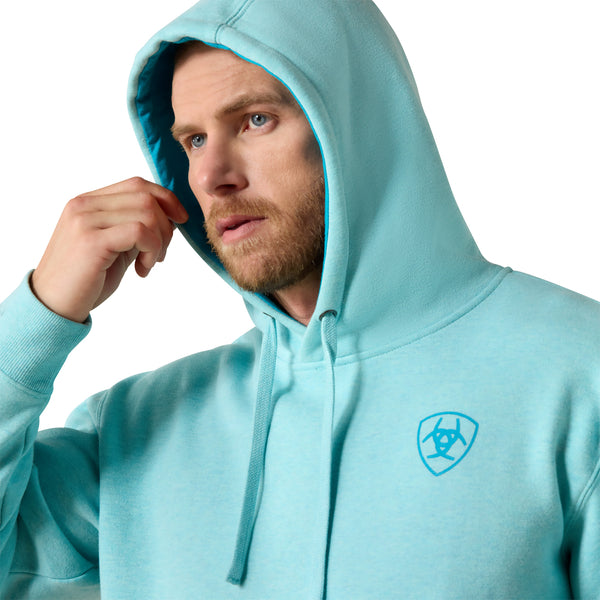 Load image into Gallery viewer, 10071481 - Ariat Men's Aqua Heather Logo Hoodie
