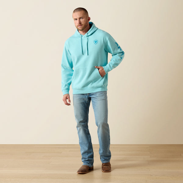 Load image into Gallery viewer, 10071481 - Ariat Men's Aqua Heather Logo Hoodie
