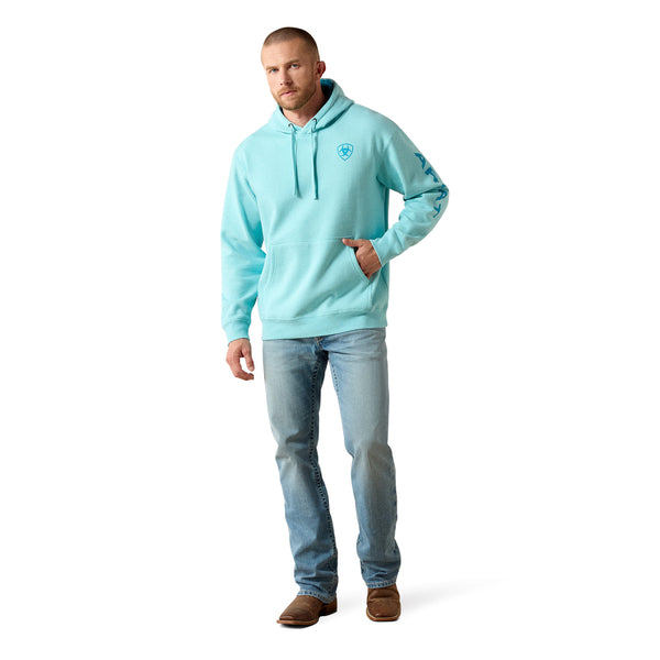 Load image into Gallery viewer, 10071481 - Ariat Men's Aqua Heather Logo Hoodie
