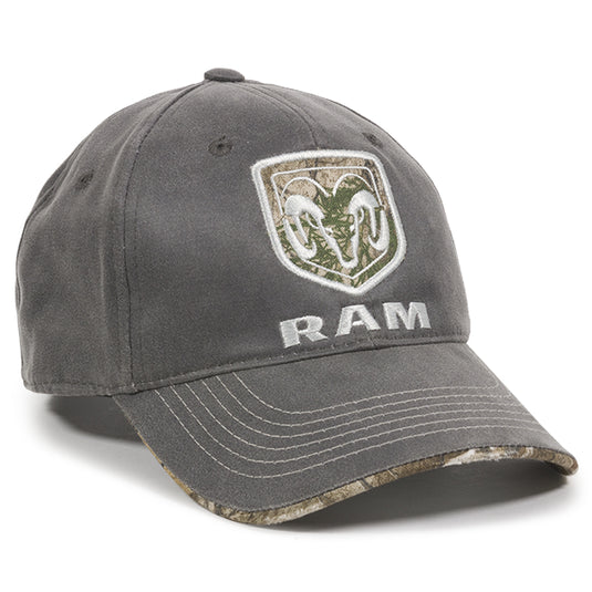 RAM11A - Grey and Camo Cap With Ram Logo
