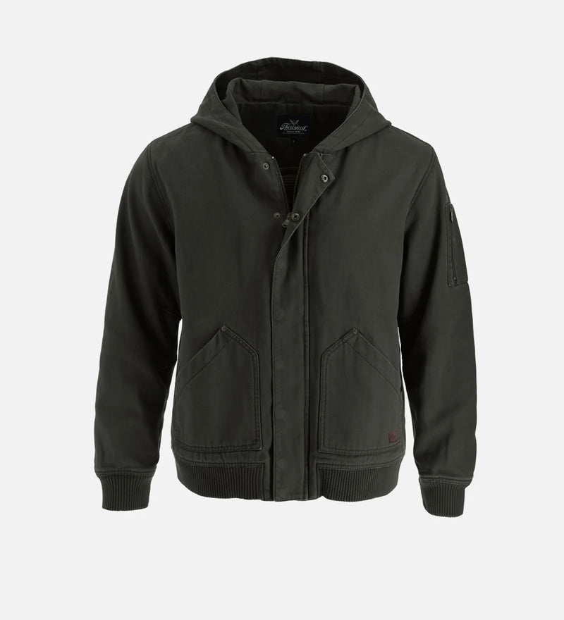 Load image into Gallery viewer, TG205572 - Thorogood Legacy Stone Washed Hooded Bomber Jacket - Swamp
