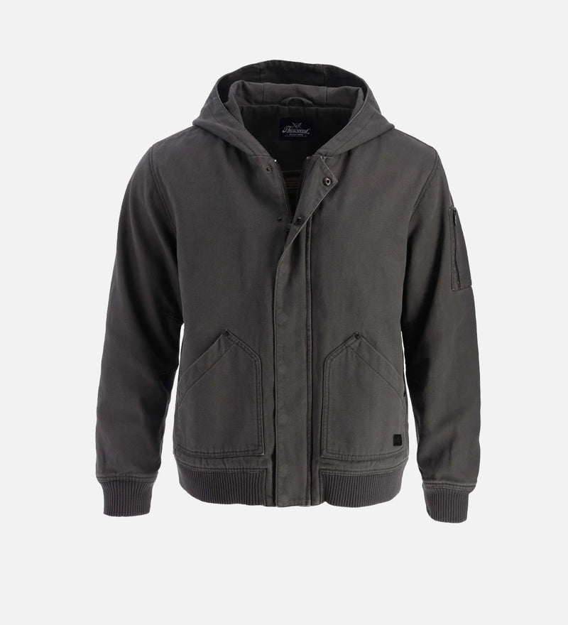 Load image into Gallery viewer, TG205572 - Thorogood Legacy Stone Washed Hooded Bomber Jacket - Tarmac
