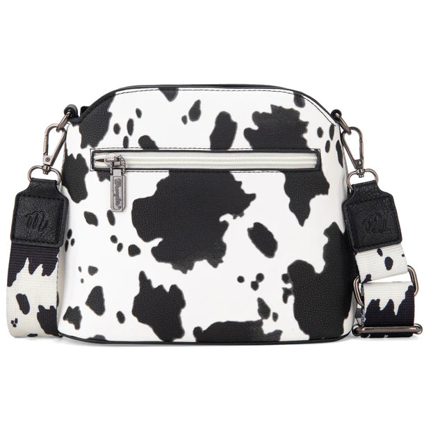 Load image into Gallery viewer, WG133-213BK - Wrangler Cow Print Crossbody Bag - Black
