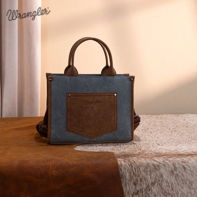 Load image into Gallery viewer, WG250-81202JN - Wrangler Buckle Tote/Crossbody - Jean
