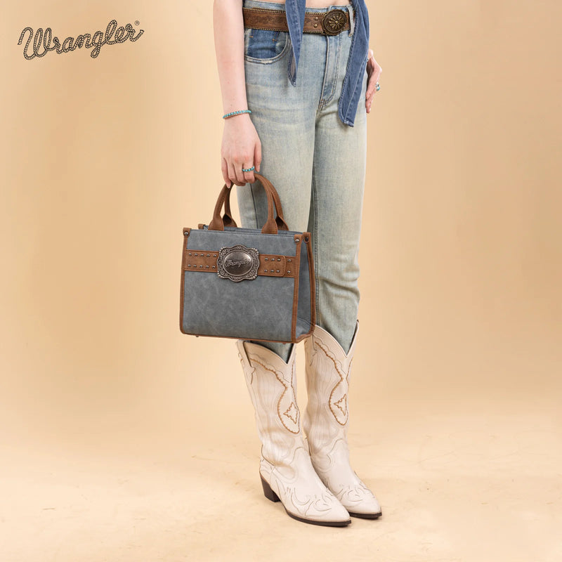 Load image into Gallery viewer, WG250-81202JN - Wrangler Buckle Tote/Crossbody - Jean
