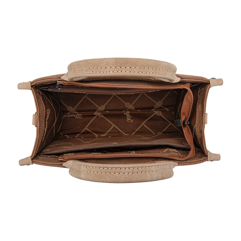 Load image into Gallery viewer, WG250-81202BR - Wrangler Buckle Tote/Crossbody - Brown
