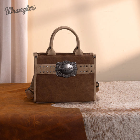 WG250-81202BR - Wrangler Buckle Tote/Crossbody - Brown