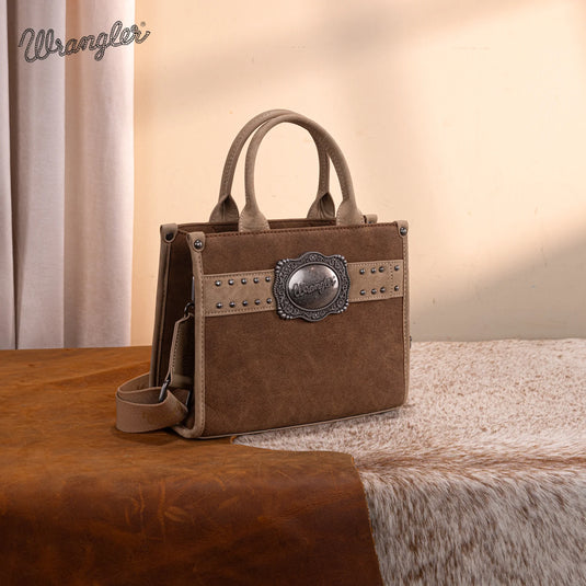 WG250-81202BR - Wrangler Buckle Tote/Crossbody - Brown
