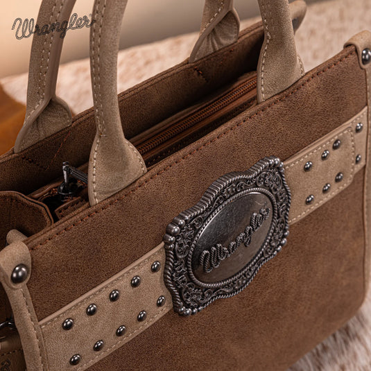WG250-81202BR - Wrangler Buckle Tote/Crossbody - Brown