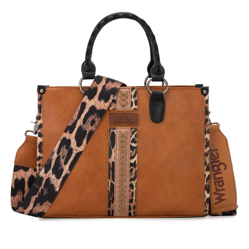 Load image into Gallery viewer, WG83G-8260BR - Wrangler Whipstitch Small Tote/Crossbody - Brown
